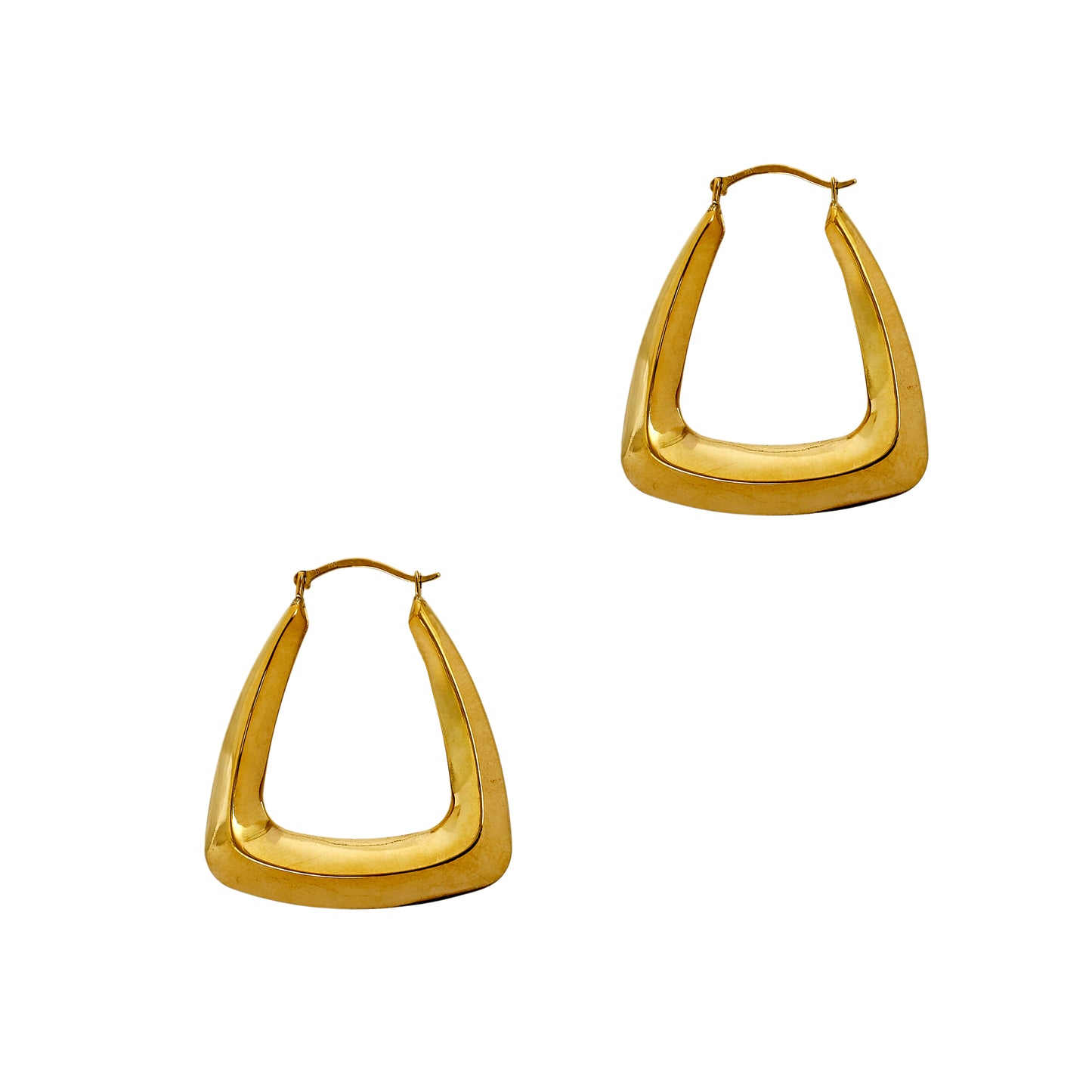 Pre-Owned 9ct Gold Triangle Creole Earrings 