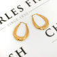 Pre-Owned 9ct Gold Oval Twist Creole Earrings