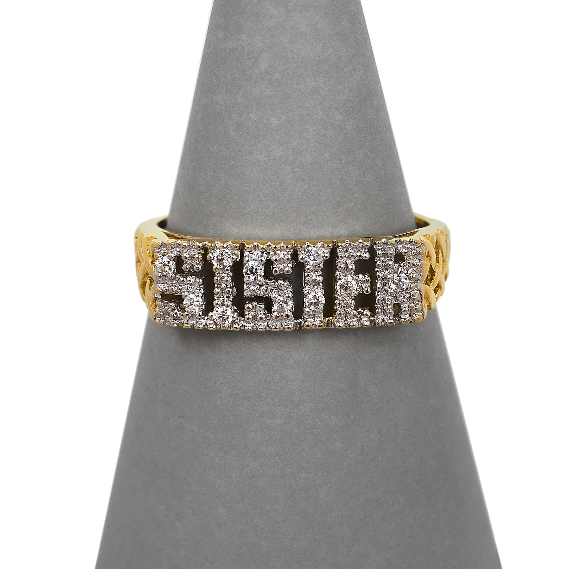 Pre-Owned 9ct Gold Cubic Zirconia SISTER Ring