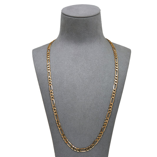 Pre-Owned 9ct Gold Figaro Necklace 24 Inch 