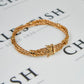 Pre-Owned 9ct Gold Double Row Twist Bracelet