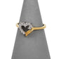 Pre-Owned 9ct Gold CZ Open Heart Ring