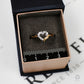 Pre-Owned 9ct Gold CZ Open Heart Ring