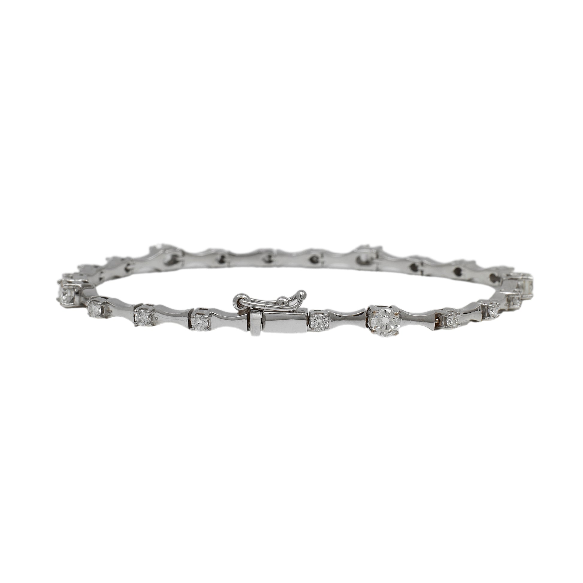 Pre-Owned 9ct White Gold Diamond Bracelet 