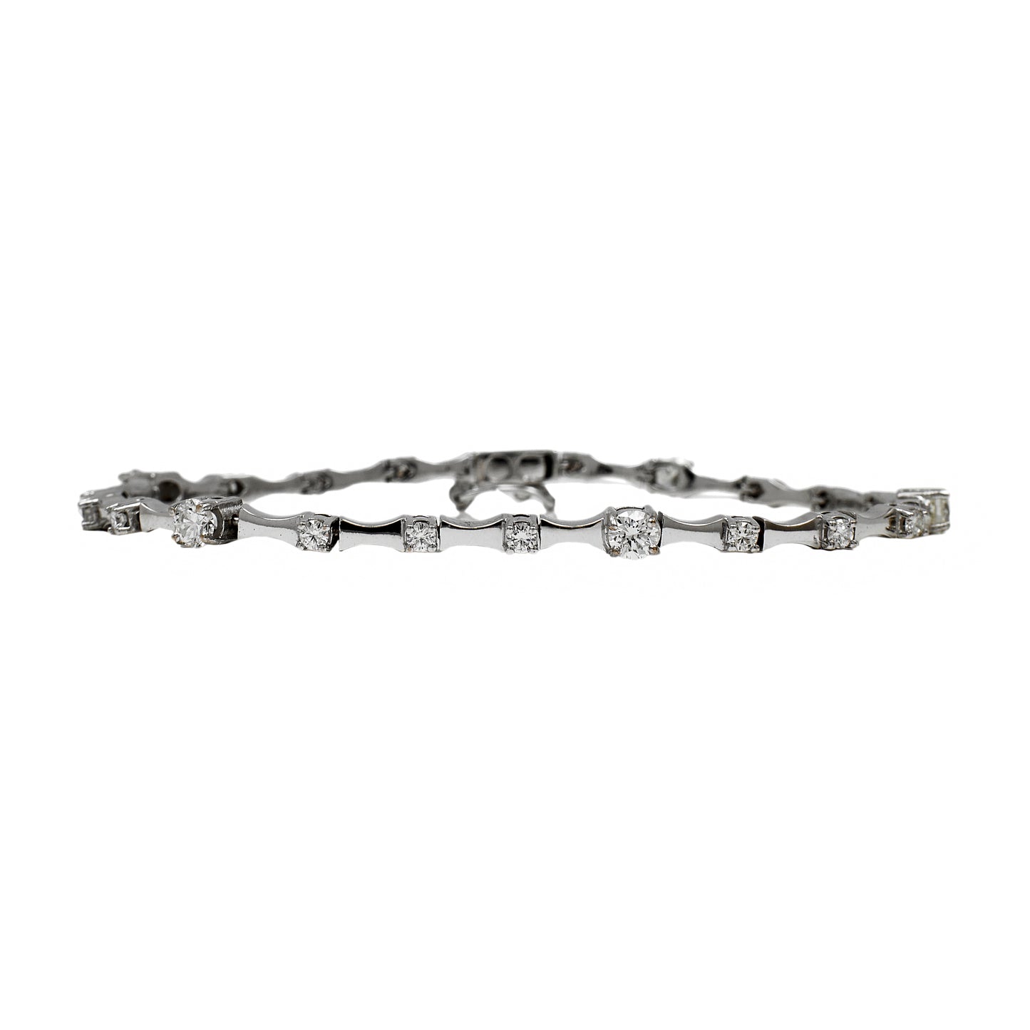 Pre-Owned 9ct White Gold Diamond Bracelet