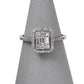 Pre-Owned 14ct White Gold Diamond Rectangle Cluster Ring