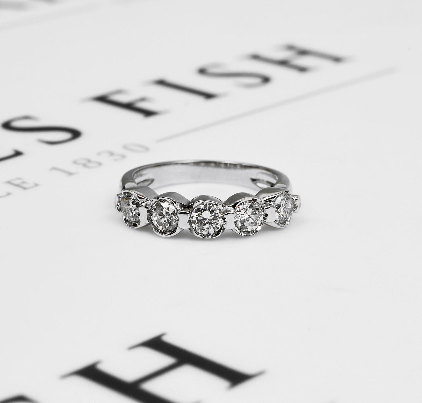 Pre-Owned 18ct White Gold 5 Diamond Half Eternity Ring