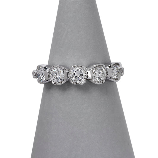 Pre-Owned 18ct White Gold 5 Diamond Half Eternity Ring 