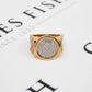 Pre-Owned 14 Ct Gold CZ Set Disc Ring