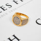 Pre-Owned 14 Ct Gold CZ Set Disc Ring