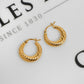 Pre-Owned 14ct Gold Twist Creole Earrings 20mm