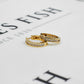 Pre-Owned 14ct Gold CZ Hoop Earrings