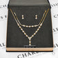 Pre-Owned 14ct Gold CZ Necklace Bracelet & Earring Set