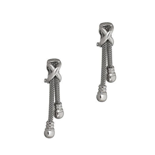 Pre-Owned 18ct White Gold Tassel Drop Earrings 