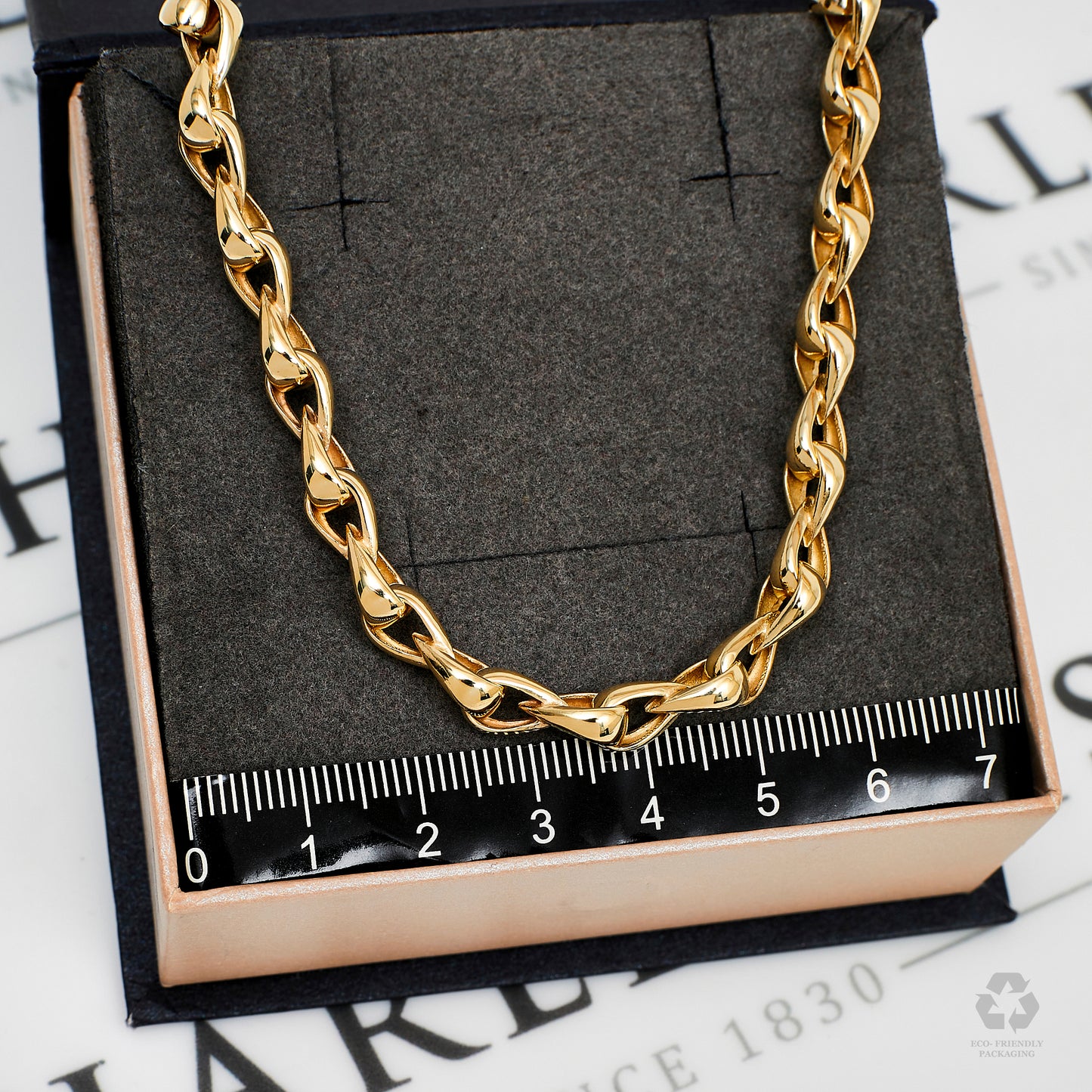 Pre-Owned 9ct Gold Drop Link Necklace