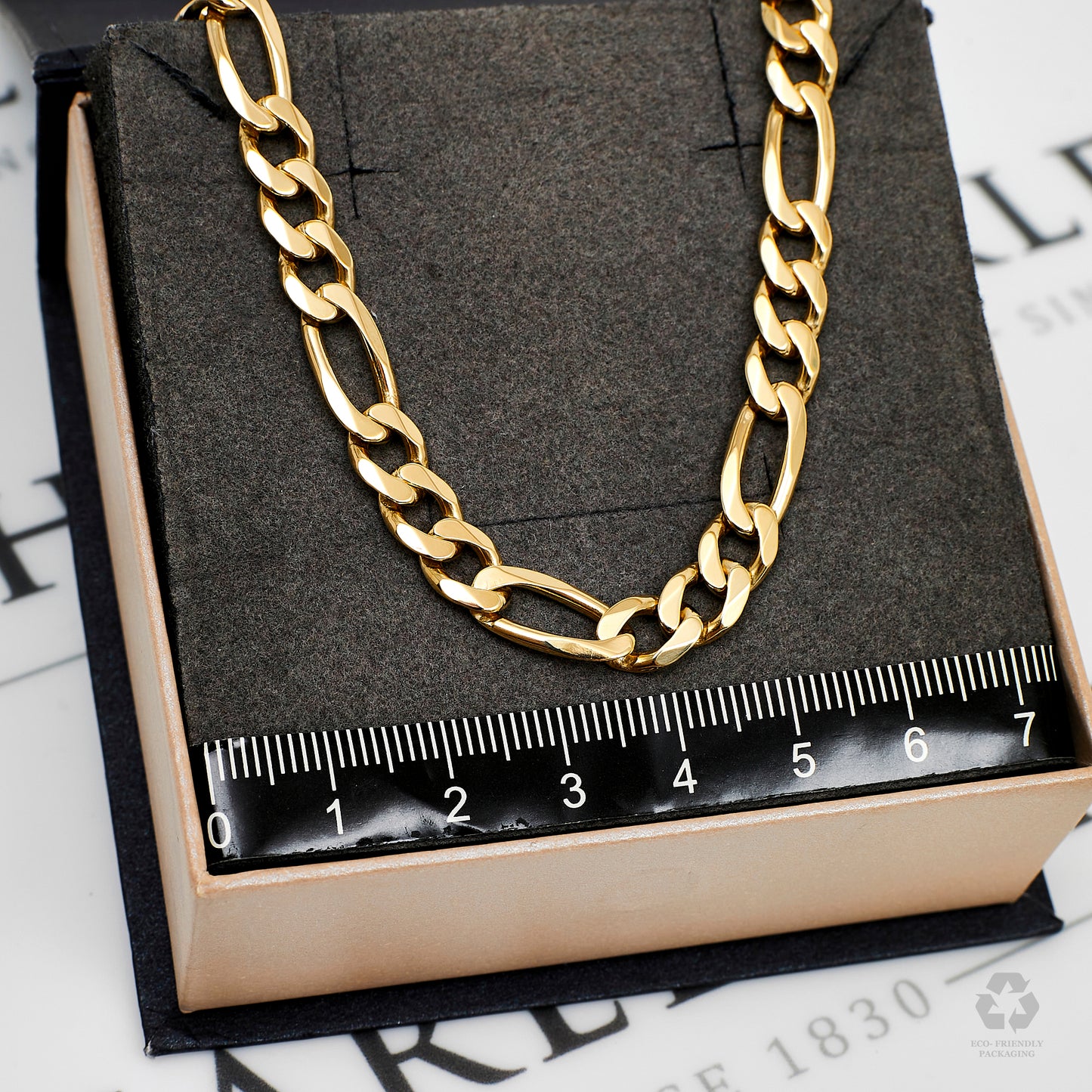 Pre-Owned 9ct Gold Figaro Necklace Claspless