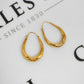 Pre-Owned 9ct Gold Patterned Horseshoe Creole Earrings