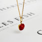 Pre-Owned 9ct Gold Red Enamel Apple Charm