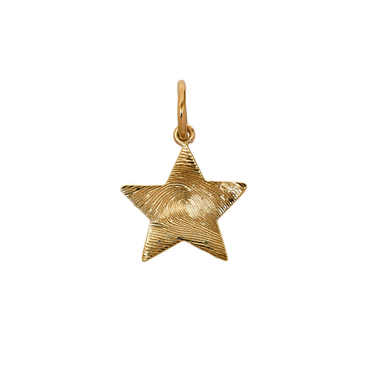 Pre-Owned 9ct Gold Fingerprint Design Star Pendant