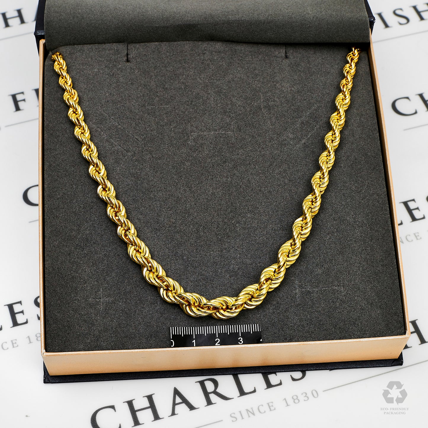 Pre-Owned 18ct Gold Graduated Rope Chain Necklace