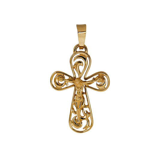 Pre-Owned 18ct Gold Filigree Crucifix Pendant