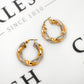 Pre-Owned 9ct Gold Two Tone Twist Creole Hoop Earrings