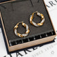 Pre-Owned 9ct Gold Two Tone Twist Creole Hoop Earrings