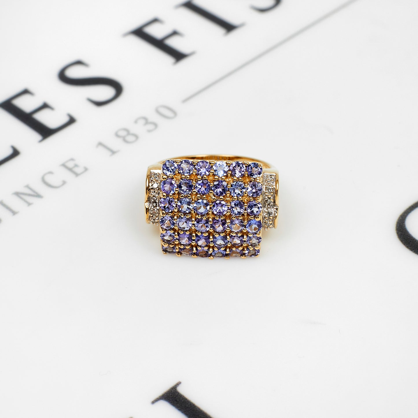 Pre-Owned 9ct Gold Statement Tanzanite & Diamond Ring