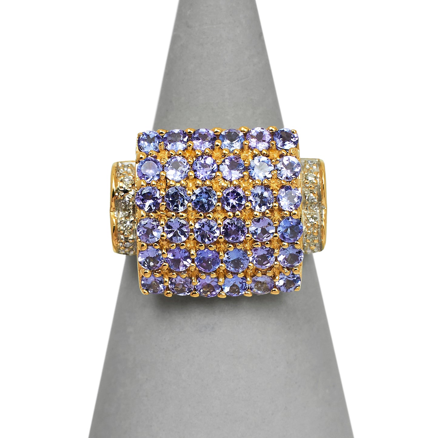 Pre-Owned 9ct Gold Statement Tanzanite & Diamond Ring