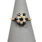 Pre-Owned 9ct Gold Opal & Sapphire Cluster Flower Ring