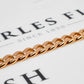 Pre-Owned 9ct Rose Gold 11mm Curb Bracelet 8.5 inches