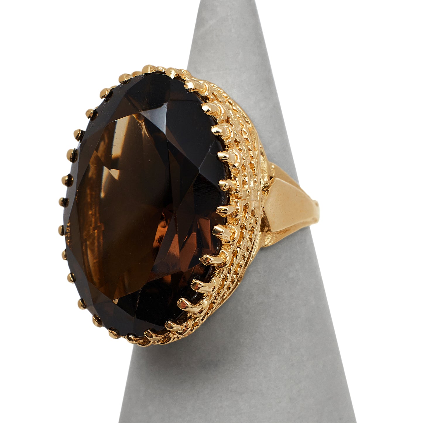 Pre-Owned 9ct Gold Smokey Quartz Cocktail Ring