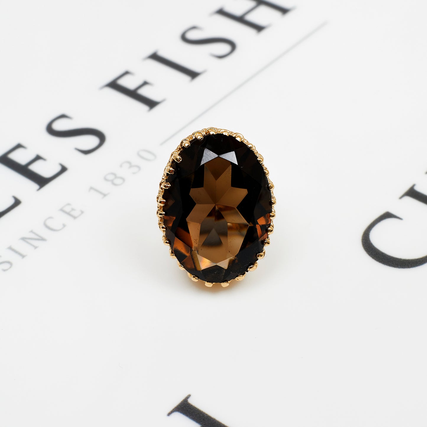 Pre-Owned 9ct Gold Smokey Quartz Cocktail Ring