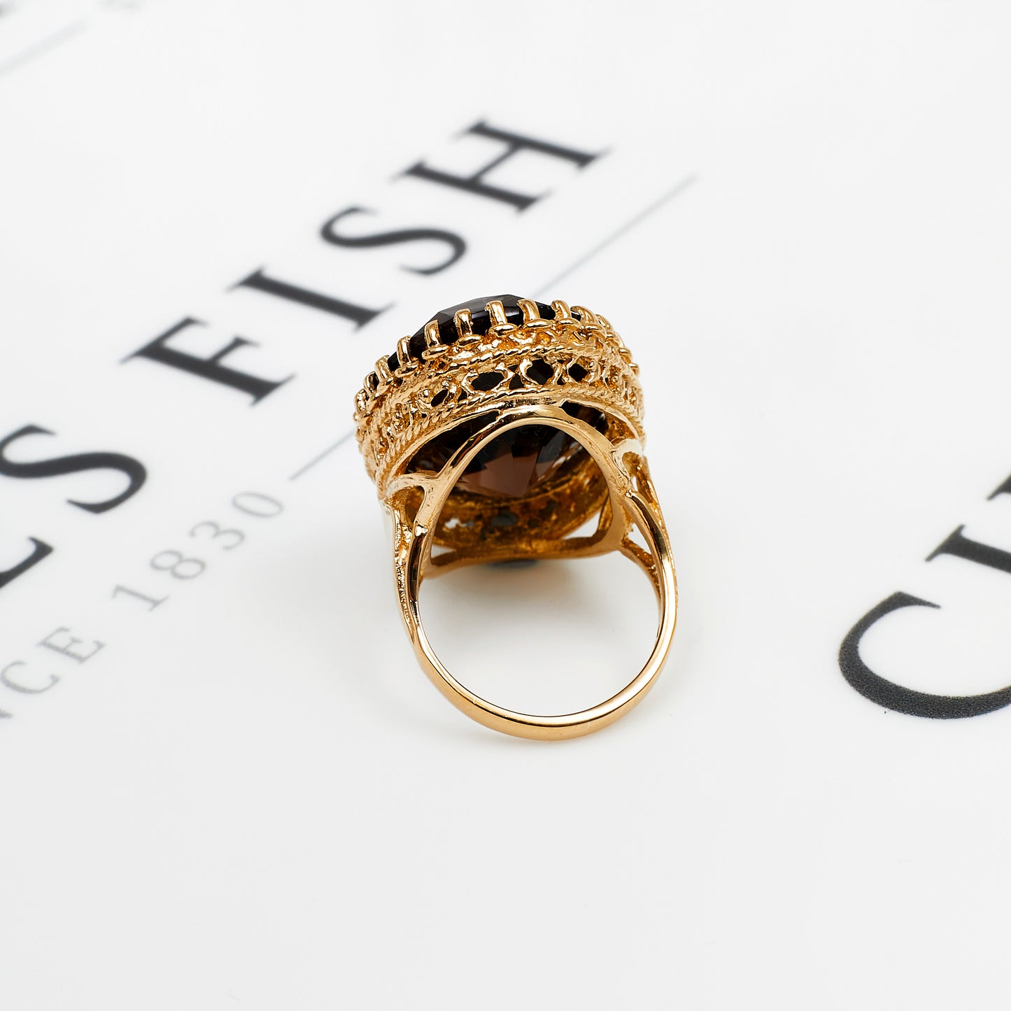 Pre-Owned 9ct Gold Smokey Quartz Cocktail Ring
