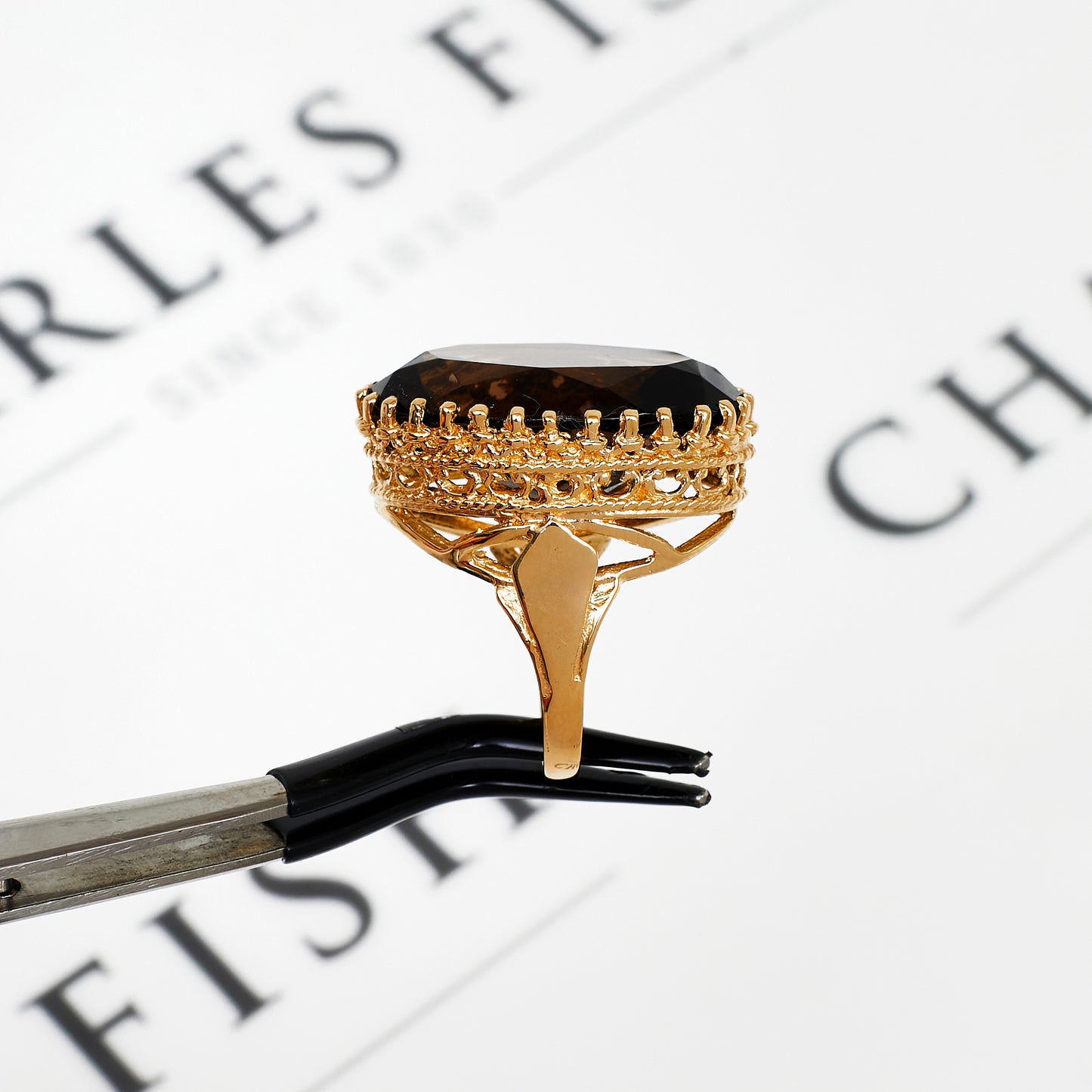 Pre-Owned 9ct Gold Smokey Quartz Cocktail Ring