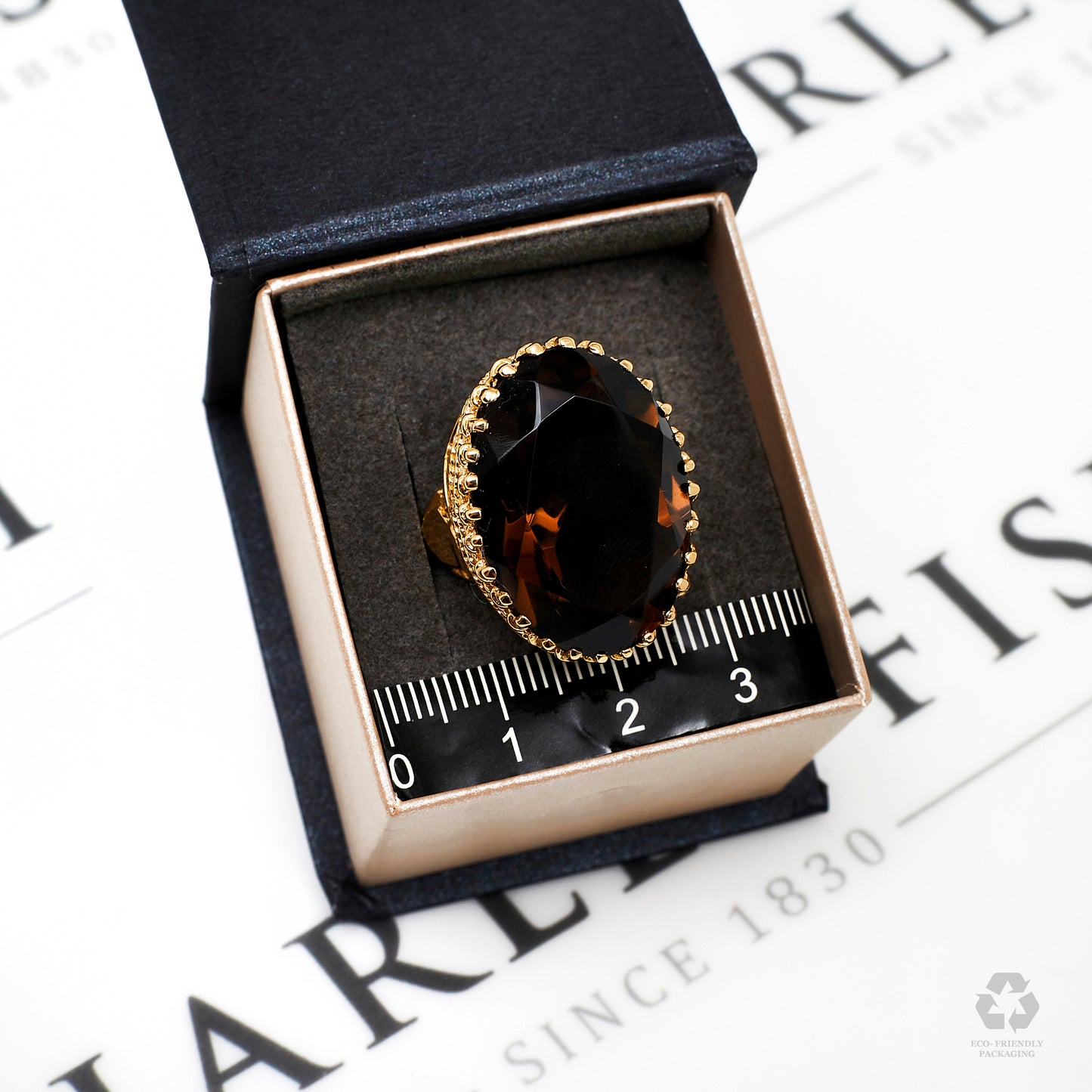 Pre-Owned 9ct Gold Smokey Quartz Cocktail Ring