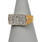 Pre-Owned Gold & CZ Watch Link Rectangle Signet Ring