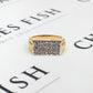 Pre-Owned Gold & CZ Watch Link Rectangle Signet Ring