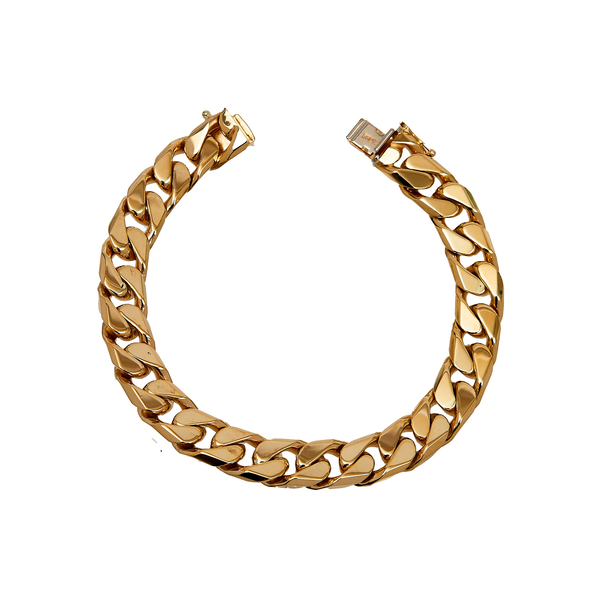 Pre-Owned 9ct Gold 10mm Curb Bracelet 8 Inch