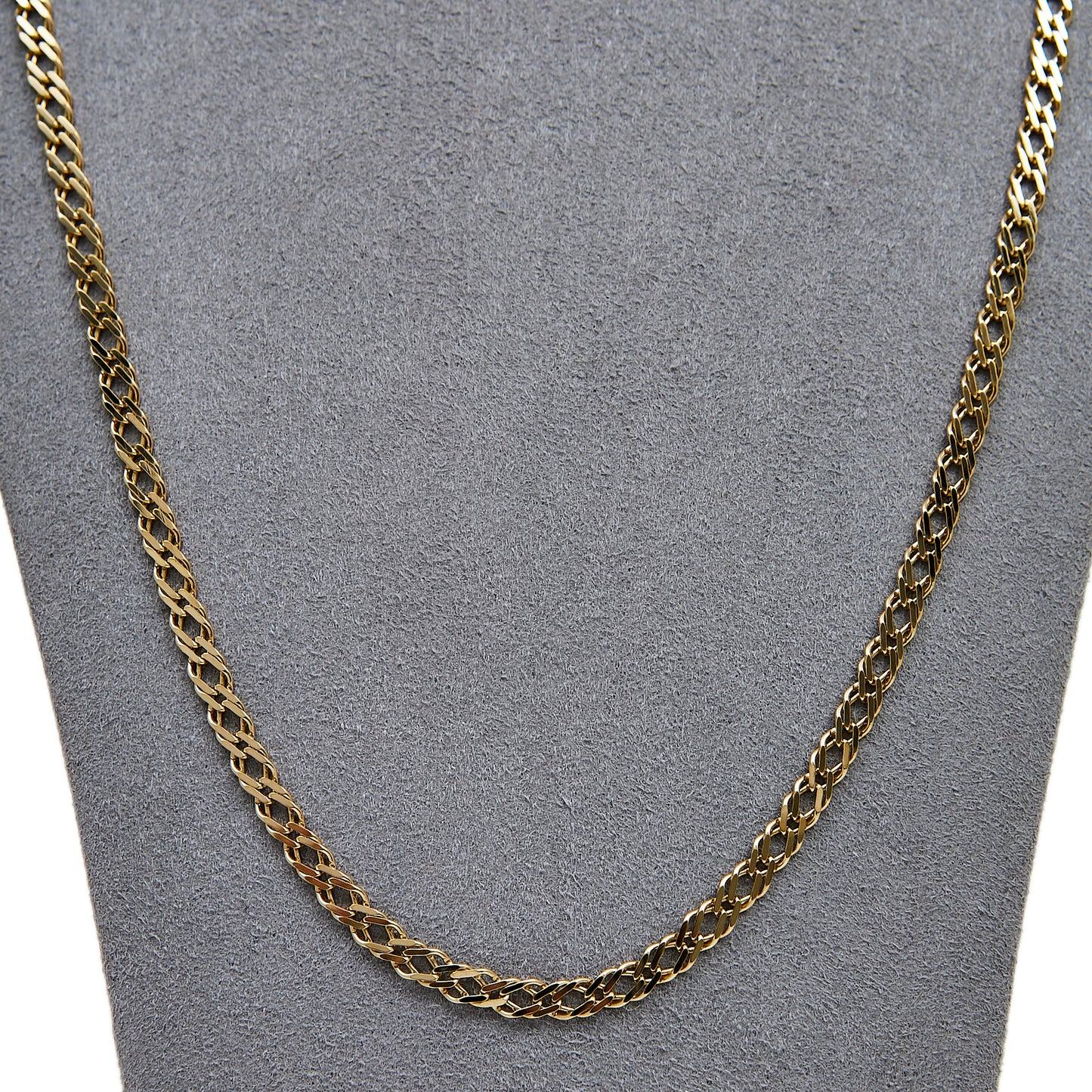 Pre-Owned 9ct Gold Double Curb Chain Necklace 24inch