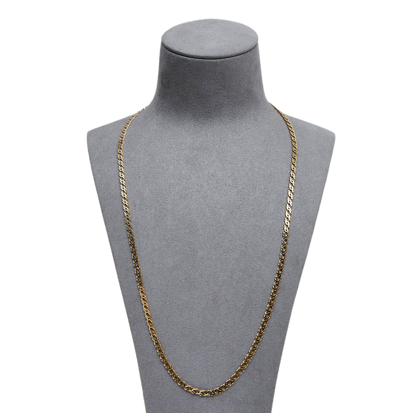 Pre-Owned 9ct Gold Double Curb Chain Necklace 24inch