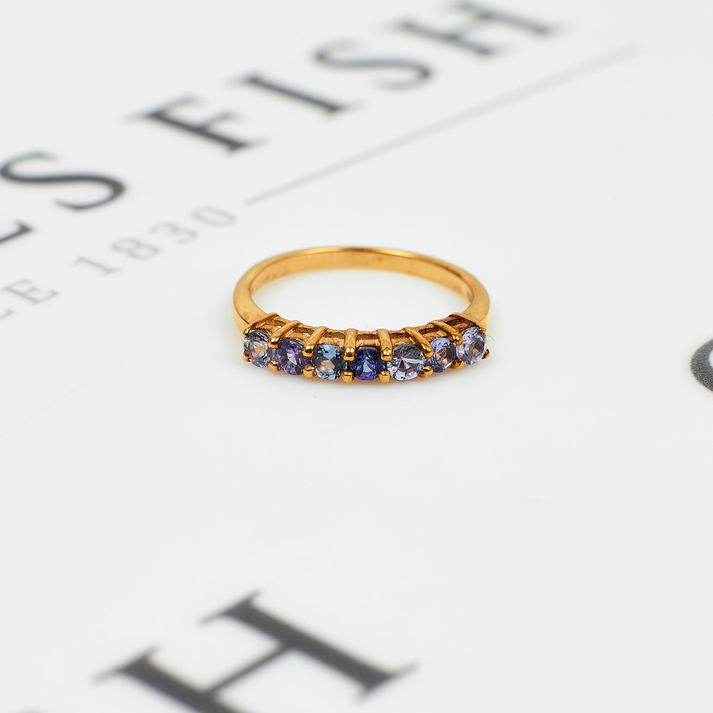 Pre-Owned 9ct Gold 7 Tanzanite Dress Ring