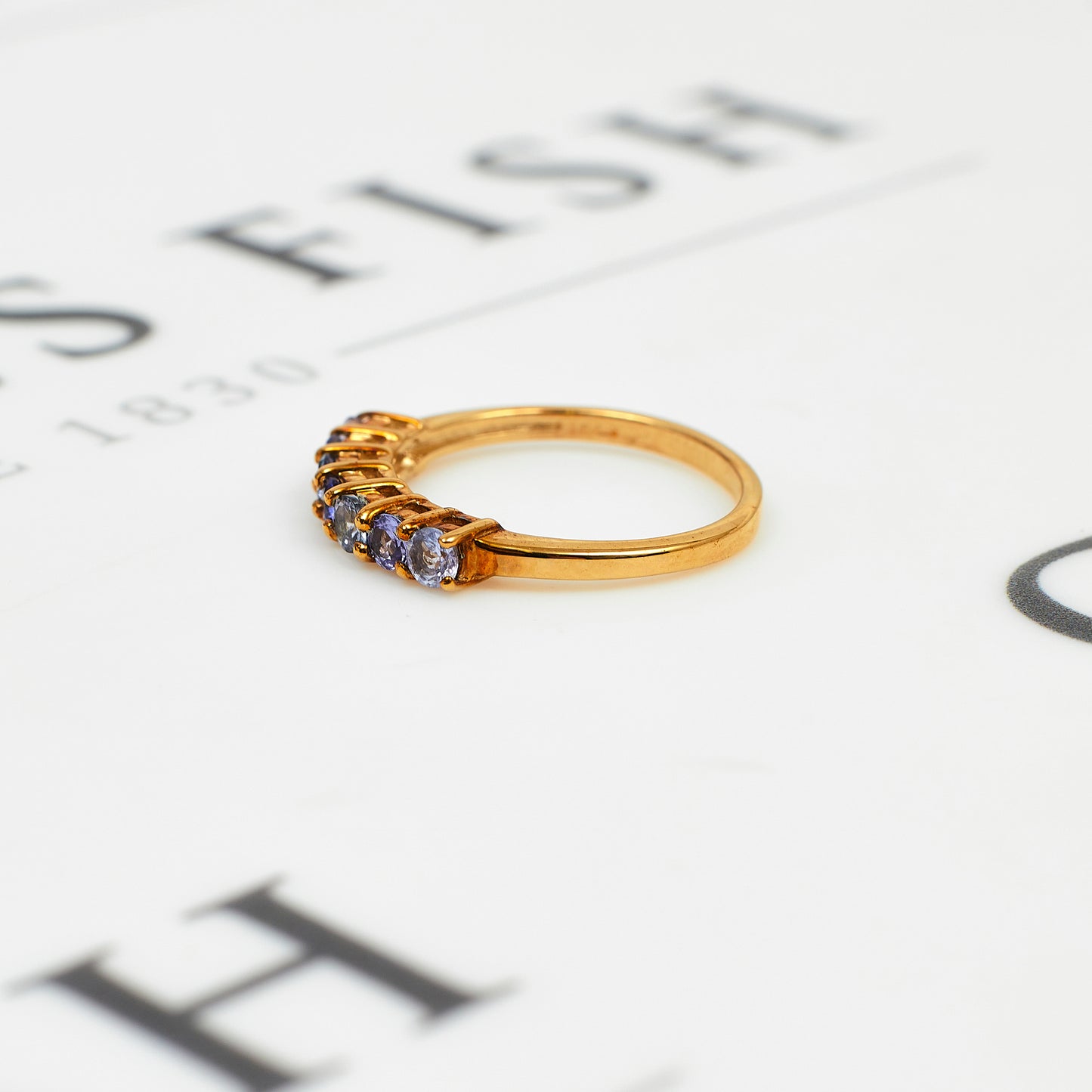 Pre-Owned 9ct Gold 7 Tanzanite Dress Ring
