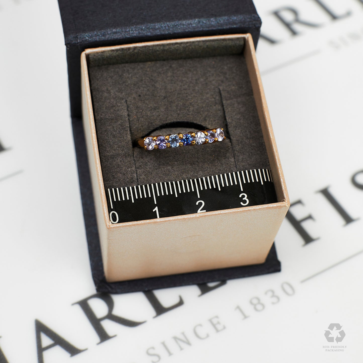 Pre-Owned 9ct Gold 7 Tanzanite Dress Ring