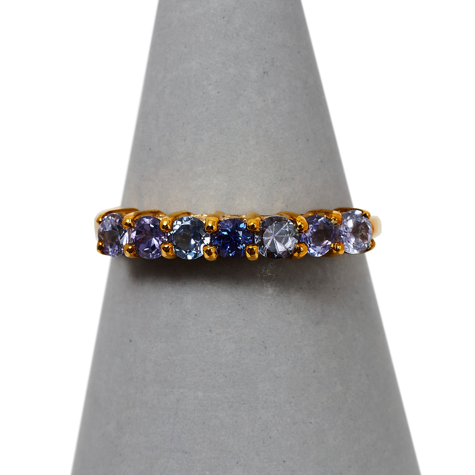 Pre-Owned 9ct Gold 7 Tanzanite Dress Ring
