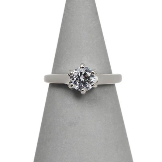 Pre-Owned 9ct White Gold CZ Solitaire Ring