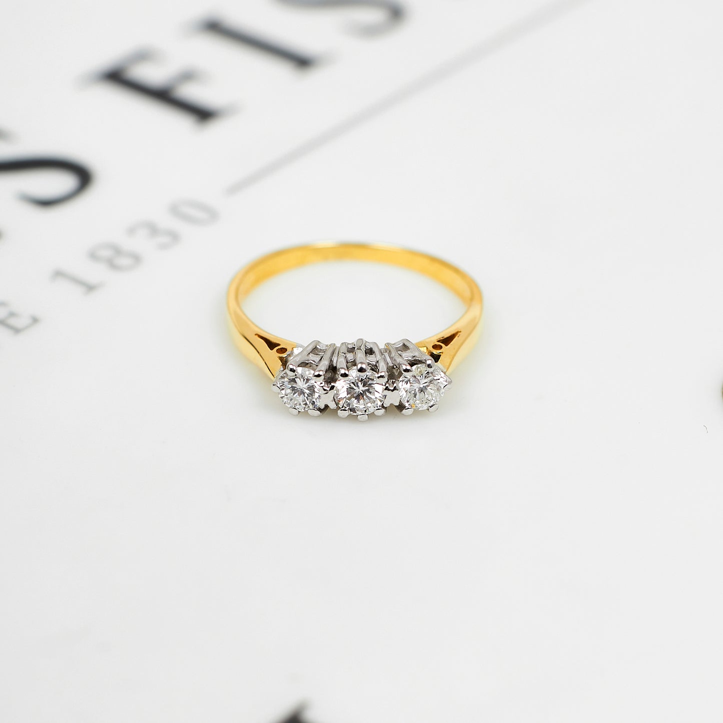 Pre-Owned 18ct Gold 0.50ct Diamond Trinity Ring