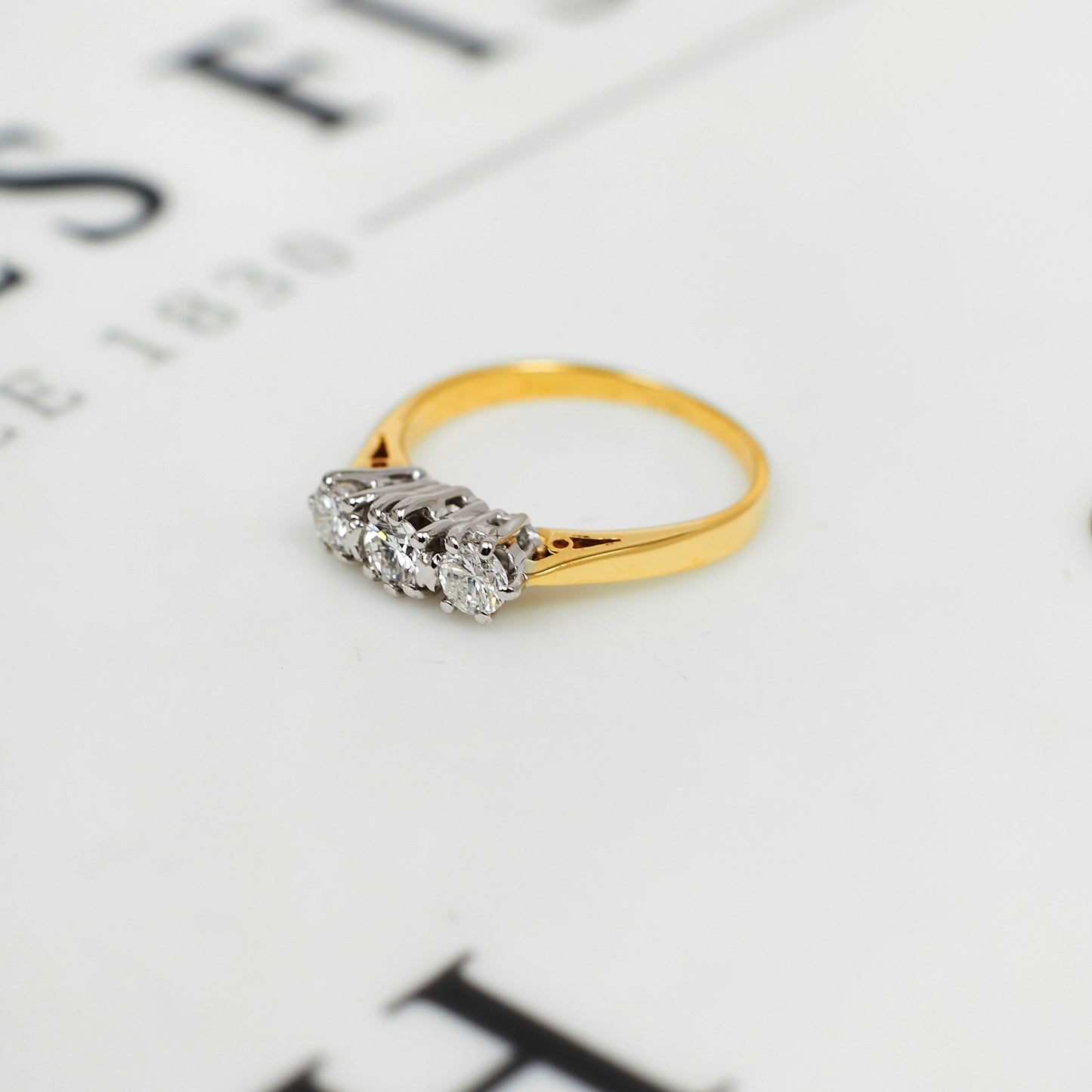 Pre-Owned 18ct Gold 0.50ct Diamond Trinity Ring