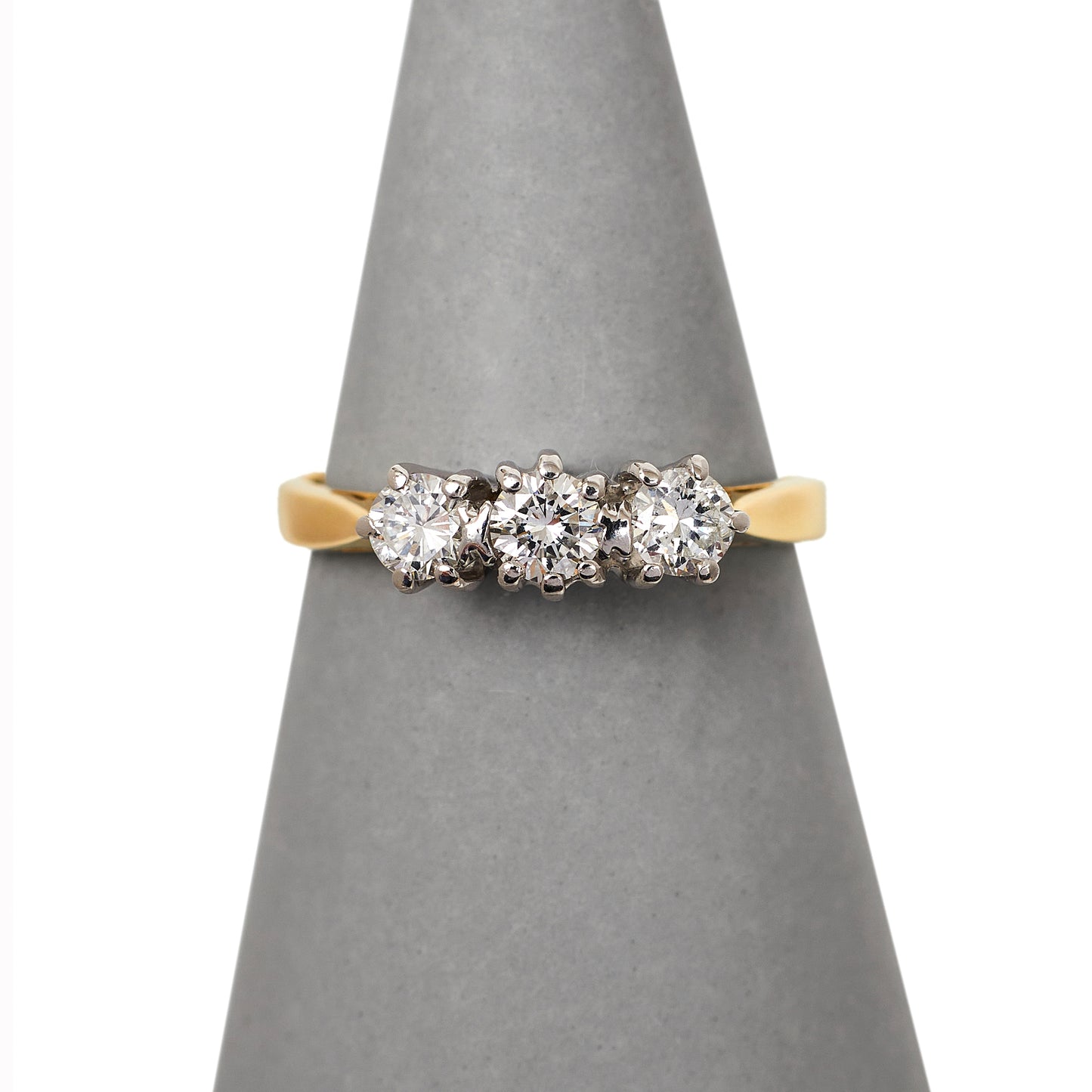 Pre-Owned 18ct Gold 0.50ct Diamond Trinity Ring