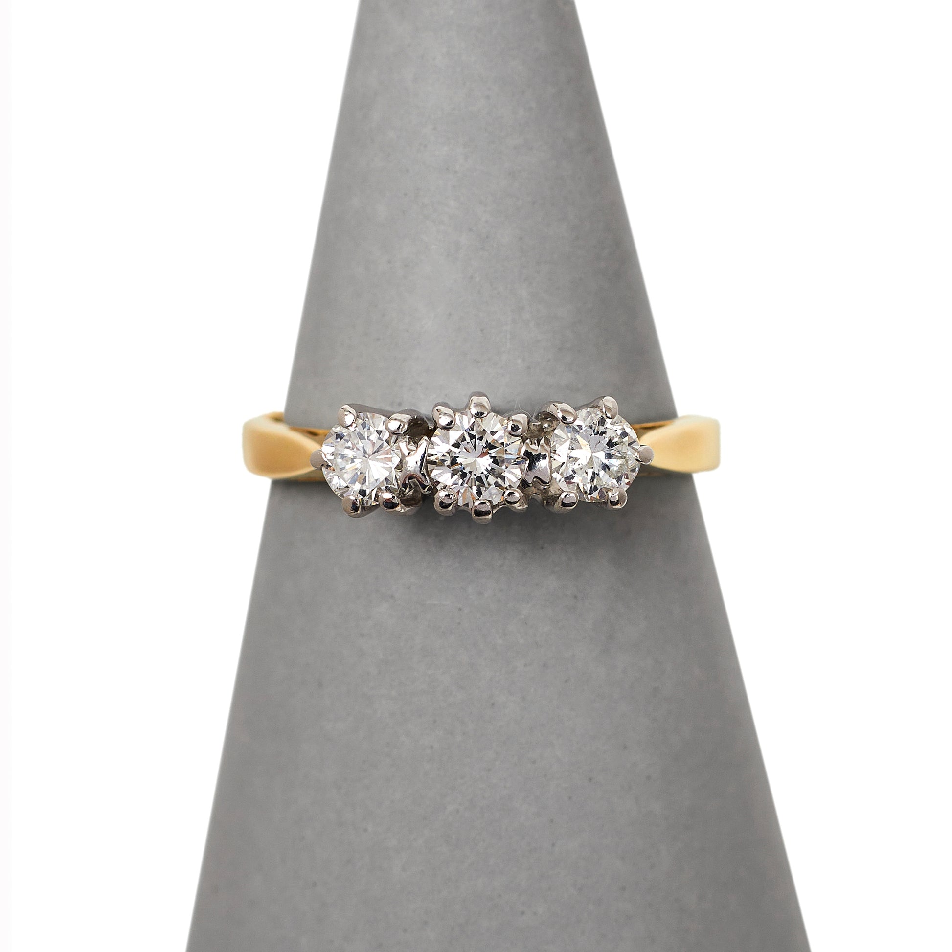 Pre-Owned 18ct Gold 0.50ct Diamond Trinity Ring